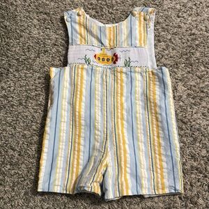 Zucchini striped toddler bou romper
